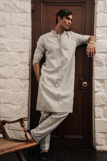 EMBROIDERED TURKISH BLUE KURTA TROUSER